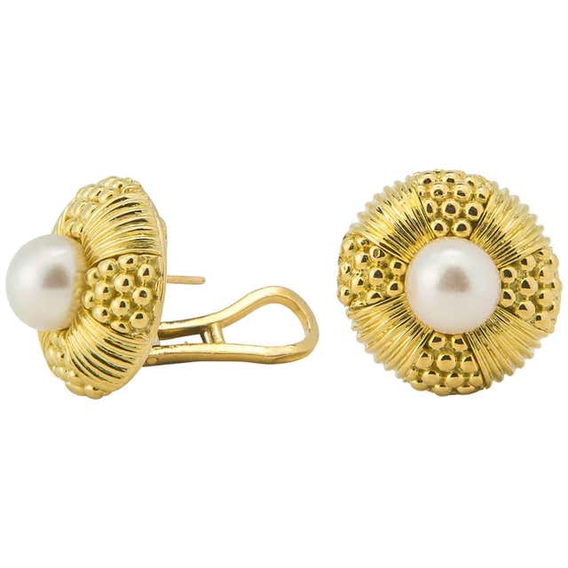 TIFFANY and CO. Pearl Diamond Platinum Frog Earrings at 1stDibs | frog ...