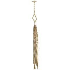 Paige Novick Asymmetrical Diamond Shaped Single Statement Yellow Gold Earring