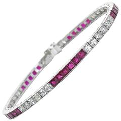 Ruby and Diamond Line Bracelet 12