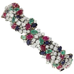 Luise Gold Diamonds Ruby Sapphire Emerald Bracelet 9