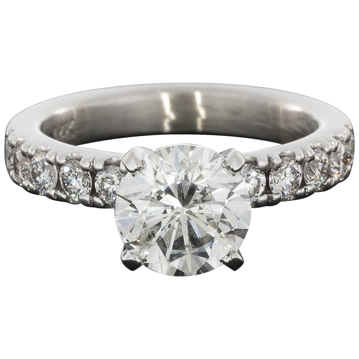 White Gold Round Diamond GIA Certified Engagement Ring