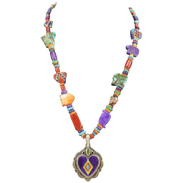 Benny and Valerie Aldrich JuJu Beads Sterling Silver Gold Inlaid Heart