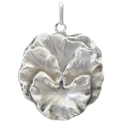 Silver Pansy Pendant with Love Message