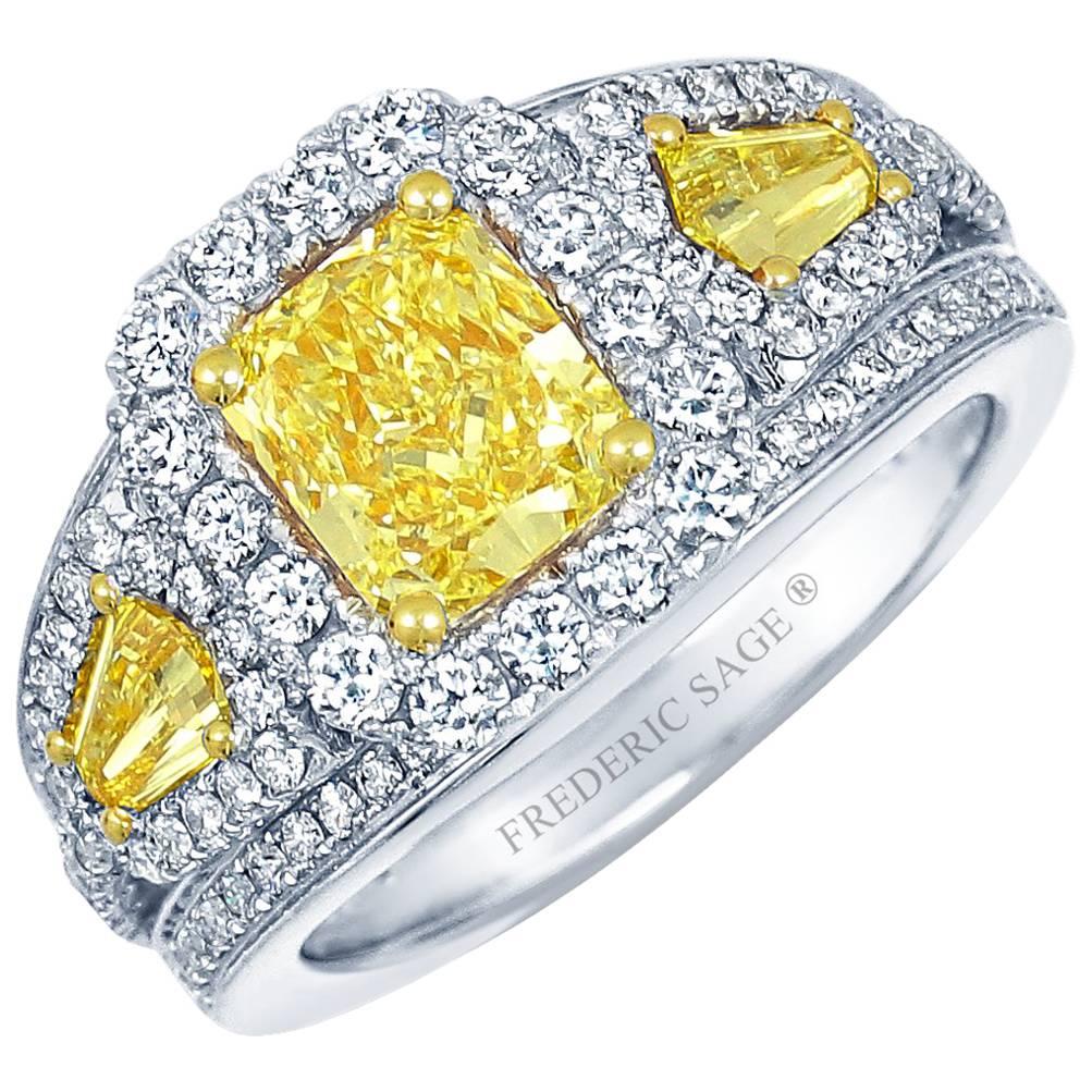 Frederic Sage 1.78 Carat Yellow and White Diamonds Ring
