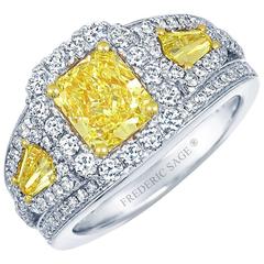Frederic Sage 1.78 Carat Yellow and White Diamonds Ring 11