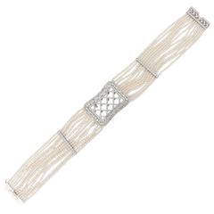Briolette Diamond Pearl Collar Necklace 4