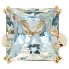 Laura Munder 15.21 Carat Aquamarine Yellow Gold Ring 8