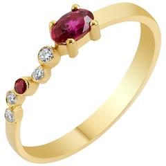 Seraph Wing Ruby Diamond Yellow Gold Ring
