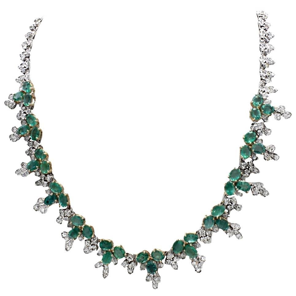 Luise Emerald Diamond Gold Necklace