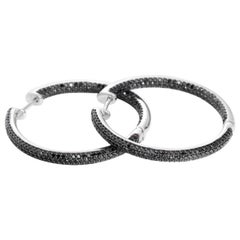 black diamond hoop earrings Black Diamond White Gold Inside-Out Hoop Earrings