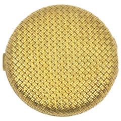 1950's Van Cleef & Arpels 18 Karat Woven Yellow Gold Compact