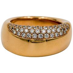 Oramalia by Salvatore Barberi Pave Diamond Pink Gold Domed Ring