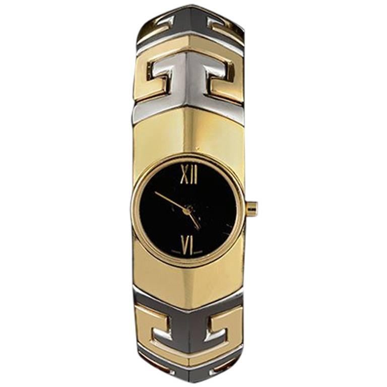 Bulgari Watch Bi-Color "Grec" Pattern in Gold, circa 1980