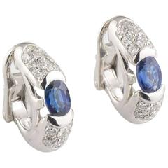 Bulgari Diamond and Sapphire Earrings