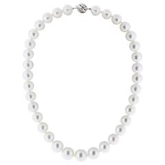 Buccellati Gold Diamond South Sea Pearl Lariat Necklace at 1stDibs