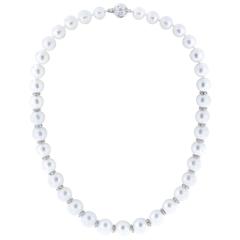 South Sea Pearl Diamond Rondelle Necklace 8