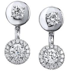 Round 1.14 Carat Diamond Double-Sided Stud Earrings