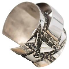 Sterling Silver Gold Cuff Bracelet with Arch 2