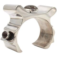 Sterling Silver Cuff Bracelet with Dinosaur Bone 1