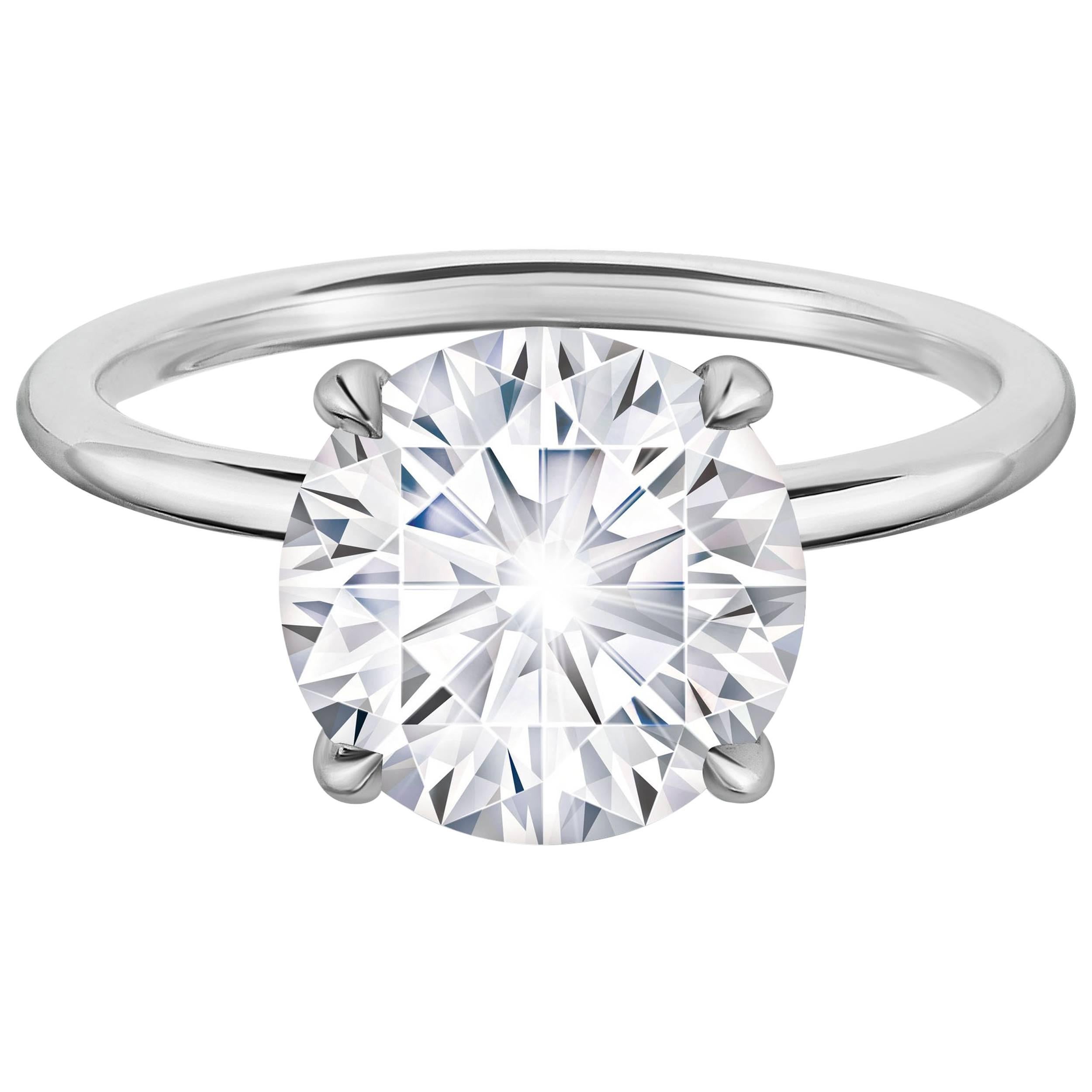 Marisa Perry 3.06 Carat Round Solitaire Diamond Engagement Ring in Platinum