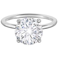 GIA Certified 3.06 Carat Round Brilliant Diamond Solitaire Engagement Ring 9