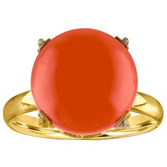 Coral Sphere 14K Rose Gold Ring 3
