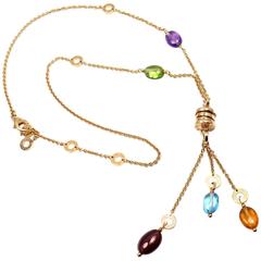 Bulgari B.Zero1 Gemstone Yellow Gold Pendant Necklace