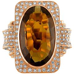 Grimoldi GAI Certified Smoky Topaz and Diamond Ring 4