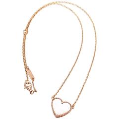 Van Cleef & Arpels Mother-of-Pearl Lucky Heart Rose Gold Pendant Necklace