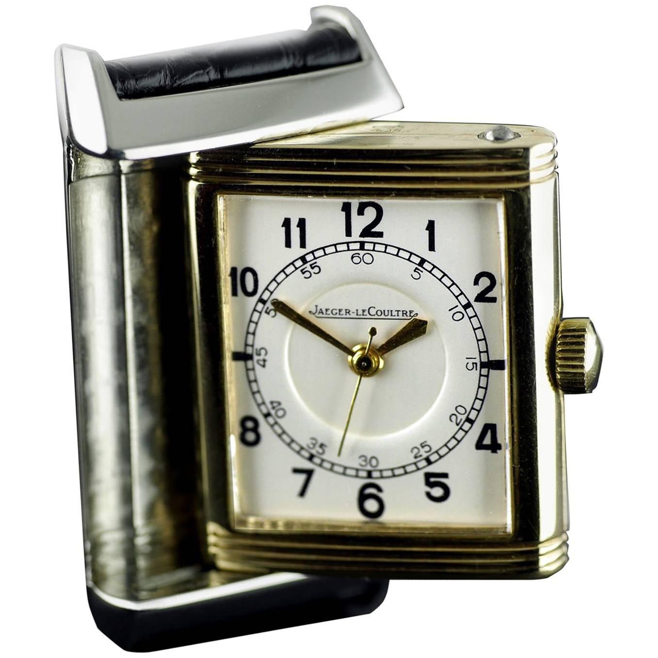 Jaeger Le Coultre Yellow Gold Stainless Steel Reverso Original dated 1937