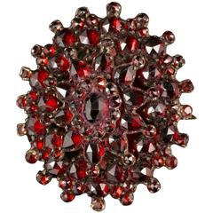 Antique Victorian Garnet Gold Brooch Locket Back, circa 1860 8