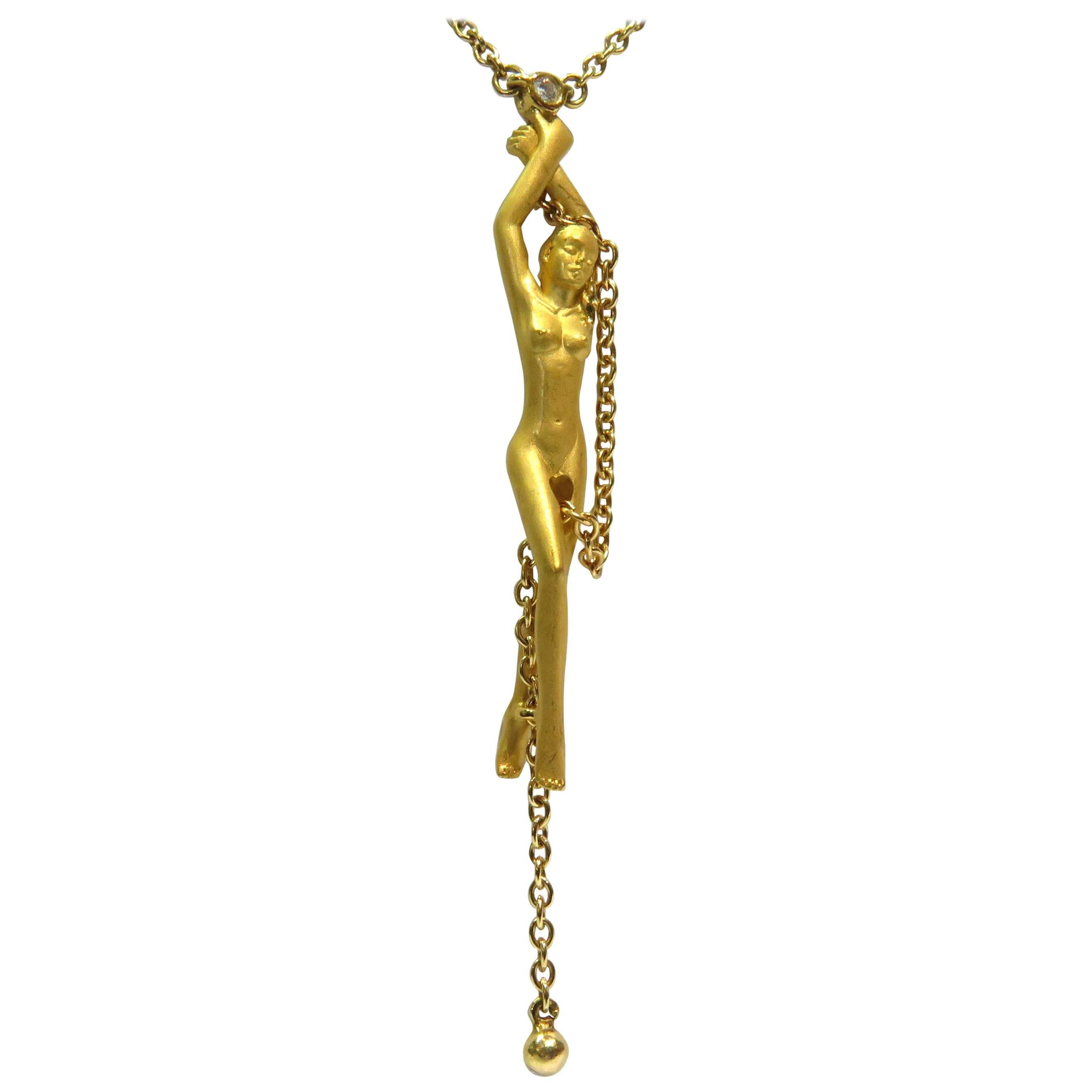 Carrera y Carrera Diamond Gold Woman with Chains Necklace