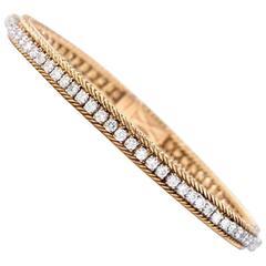 Hammerman Brothers Diamond Platinum Yellow Gold Line Bracelet