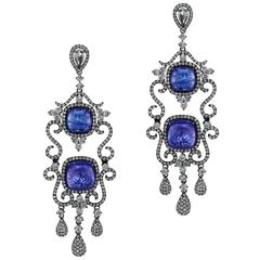Tanzanite Diamond Chandelier Earrings 9