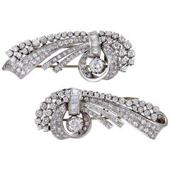 Full Diamond Pave Platinum Brooch Set 5