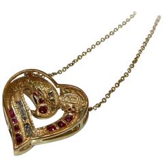 Ruby and Diamond Sweetheart Necklace 9