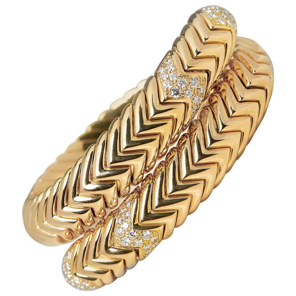 Bulgari 2.00 Carat Diamond Gold Serpenti Bracelet