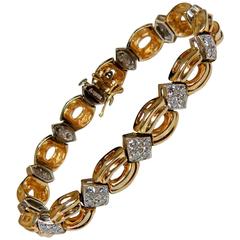 4 Carat Diamond Yellow and White Gold Bracelet 4