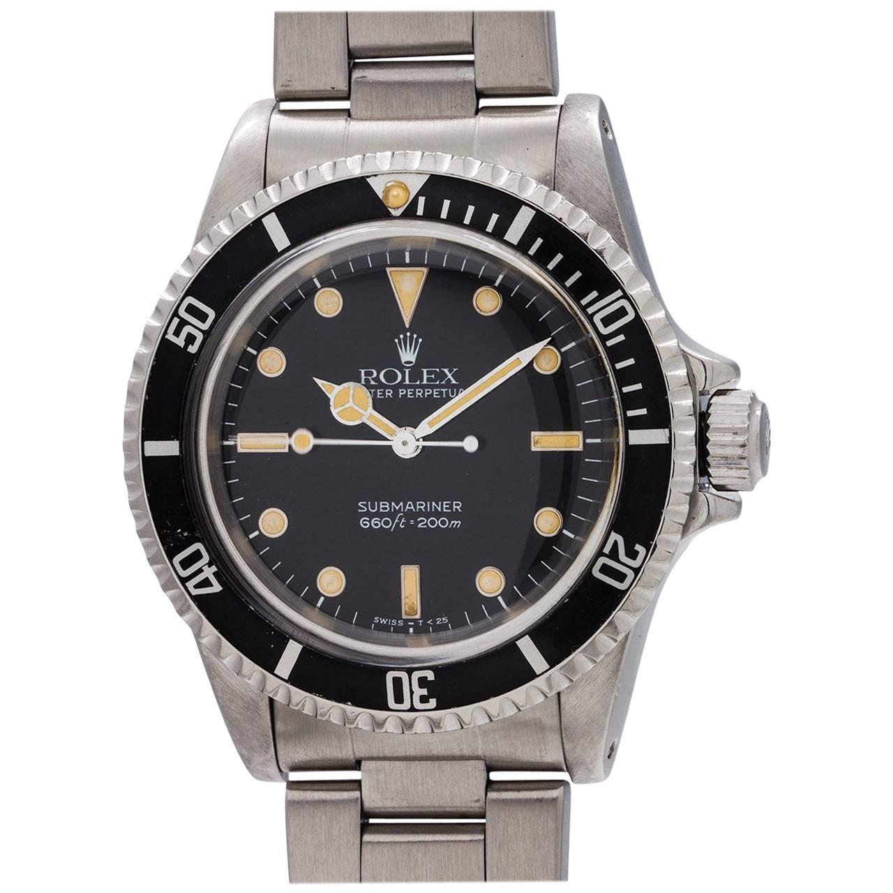 Rolex Stainless Steel Submariner Self Winding Wristwatch Ref 5513, circa 1988