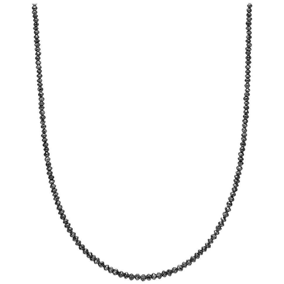 Black Diamond White Gold Chain Necklace