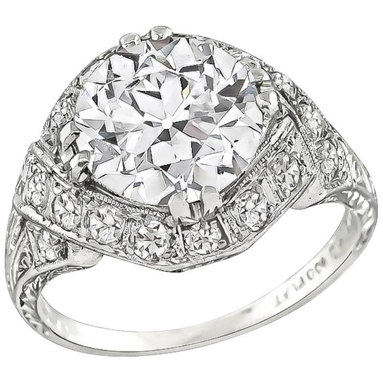 Stunning GIA Certified 2.34 Carat Diamond Platinum Engagement Ring