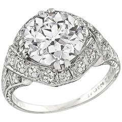 Stunning GIA Certified 2.34 Carat Diamond Platinum Engagement Ring 6