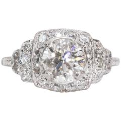 1920s GIA Certified 1.15 Carat Diamond Engagement Ring