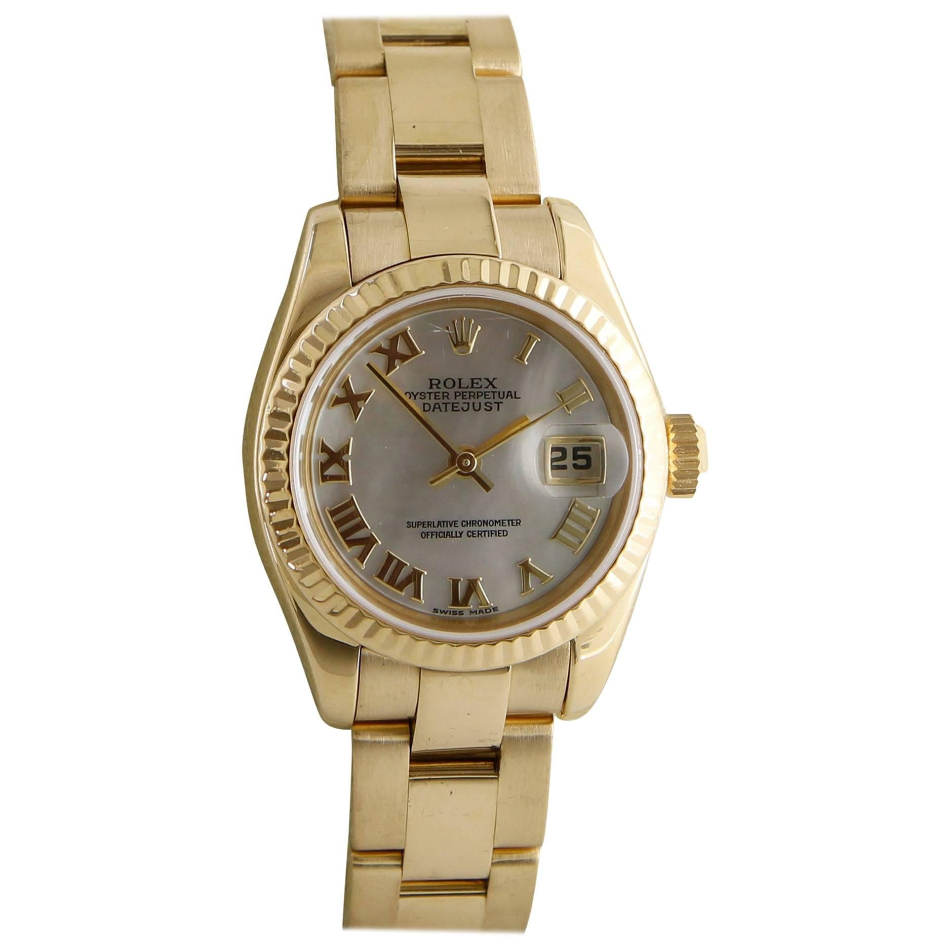 Rolex Ladies Yellow Gold Datejust automatic Wristwatch Ref 179178 For Sale