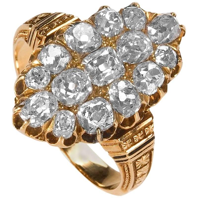 Victorian Gold and Diamond Ring For Sale