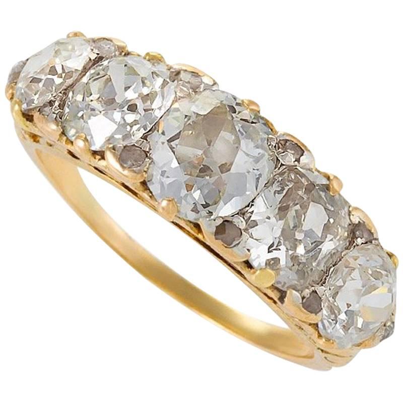 Antique Diamond Five-Stone Ring For Sale