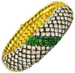 Emerald Diamond Gold Link Bracelet 9