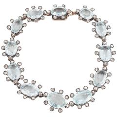Aquamarine Diamond Gold Bracelet 7