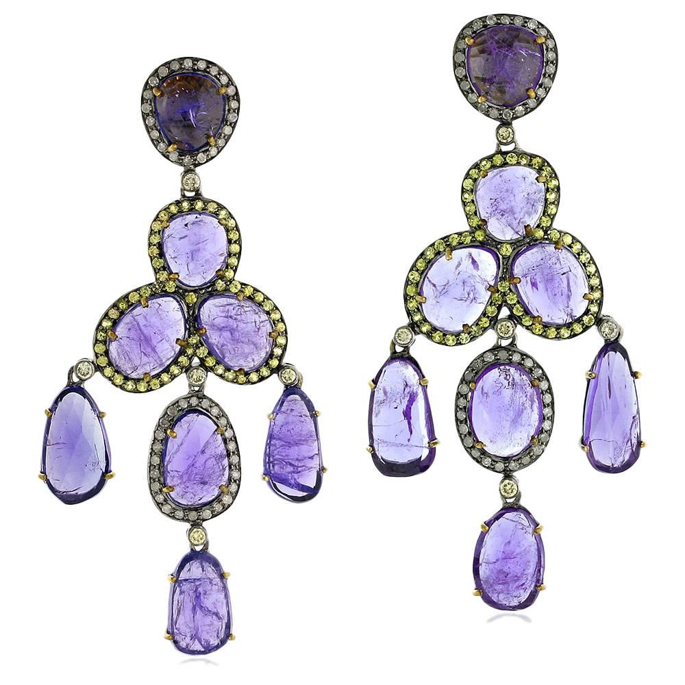 Tanzanite Diamond Chandelier Earring