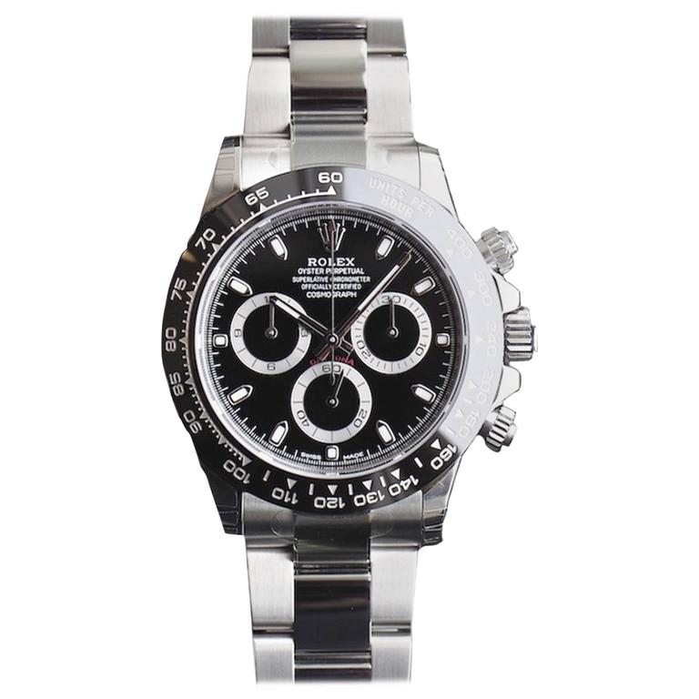 Rolex Ceramic Black Dial Cosmograph Daytona Automatic Wristwatch Ref 116500 For Sale